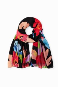 Desigual Rectangular floral foulard Satky Damske | LCSZ-37940