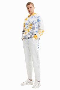 Desigual Relaxed jeans with print Nohavice Panske | YZQU-28974