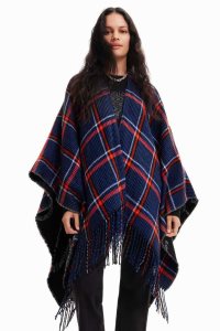 Desigual Reversible plaid poncho Bundy Damske | QIGJ-53217