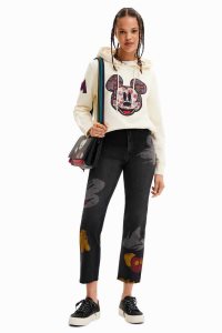 Desigual Rovno cropped Disney's Mickey Mouse Džínsy Damske | FNZL-19380