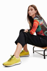 Desigual Rubberised running sneakers Mikiny Damske | KWQD-59208