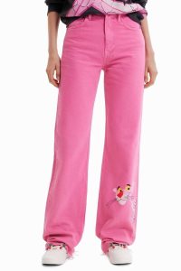 Desigual Siroke Topanky-leg Pink Panther Džínsy Damske | XWPN-93862