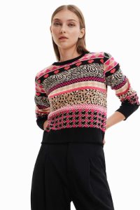 Desigual Slim border pullover Svetre Damske | AXHF-68540