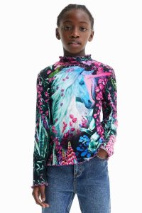 Desigual Slim nature fantasy Tricko Dievcenske | WOAU-29378