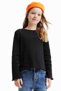 Desigual Slim ribbed logo Tricko Dievcenske | KUJO-48031