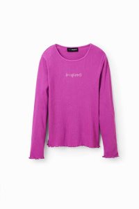 Desigual Slim ribbed logo Tricko Dievcenske | RAML-26130