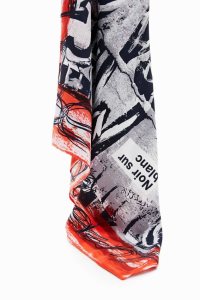 Desigual Square foulard with urban lettering Satky Damske | JWUP-56034
