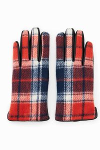 Desigual Tartan gloves Klobuky Damske | PLVY-79063