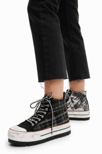 Desigual Tartan platform high-top Tenisky Damske | TRSE-53140