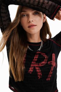 Desigual Tulle art Tricko Damske | YGLW-92035