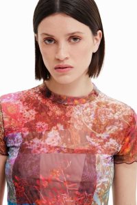 Desigual Tulle print Tricko Damske | KECX-29618