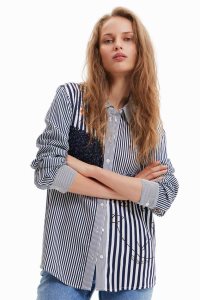 Desigual Tweed patches Topy Damske | WONE-89425