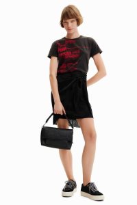 Desigual Washed-effect newspaper Tricko Damske | SXVI-09358