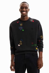 Desigual Washed-effect with print Mikiny Panske | LISV-78294