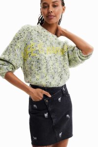 Desigual Zebra denim mini Sukne Damske | ELDK-90672