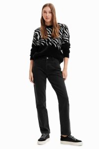Desigual Zebra fur-effect pullover Svetre Damske | LTXE-81597